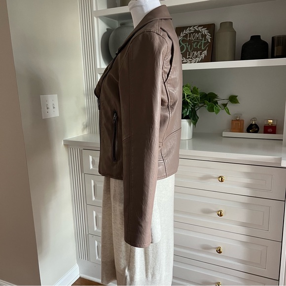 Women’s Blank NYC Faux Leather Jacket Brown Medium - Picture 8 of 17